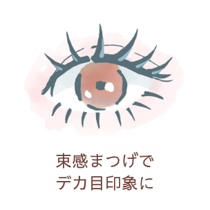 束感まつげでデカ目印象に