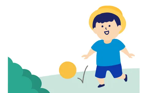 外で過ごす子どものイラスト