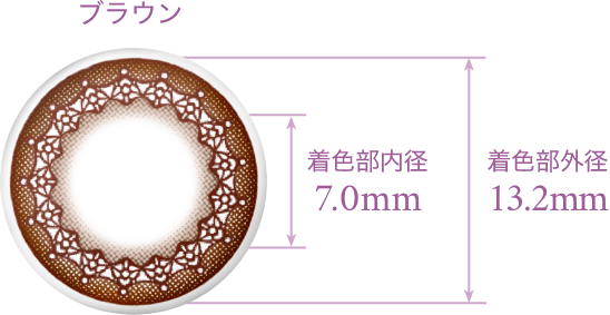 ブラウン 着色部内径7.0mm 着色部外径13.2mm