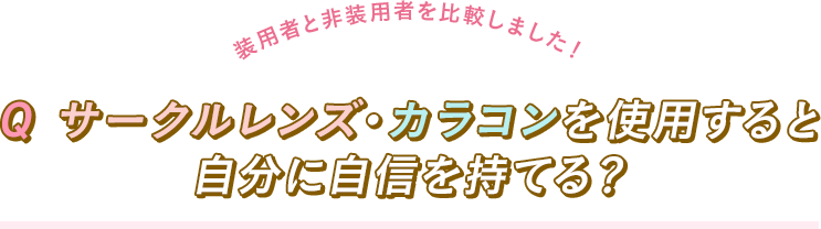 装用者と非装用者を比較しました！Q サークルレンズ・カラコンを使用すると自分に自信を持てる？