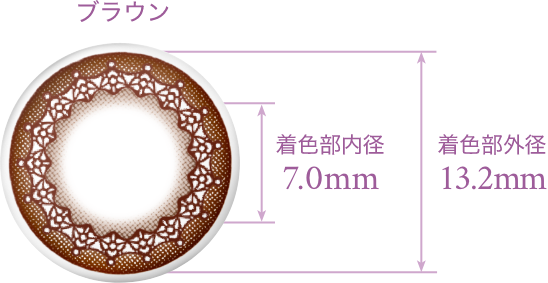 ブラウン 着色部内径:7.0mm 着色部外径:13.2mm