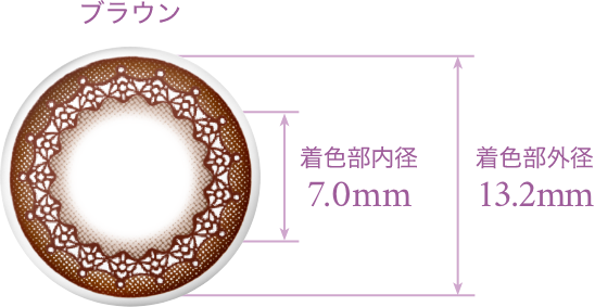 ブラウン 着色部内径7.0mm 着色部外径13.2mm