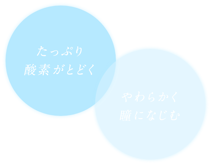 たっぷり酸素がとどく やわらかく瞳になじむ