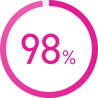 グラフ：98%