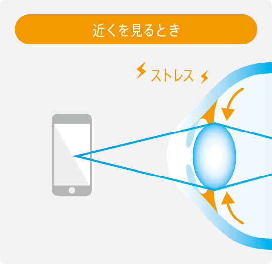 図：近くを見るとき